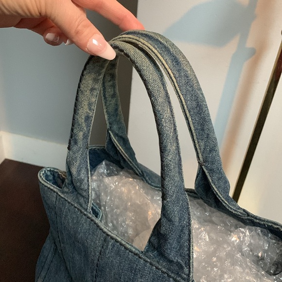 Authentic Prada Canapa denim tote bag with dustbag. - Picture 10 of 17